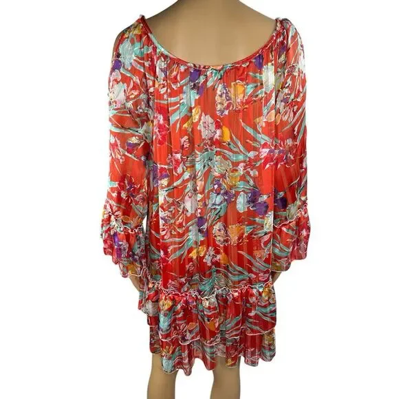 My Story Paris Limited Edition Dress Sheer Women Floral Bohemian Size L - Picture 4 of 10